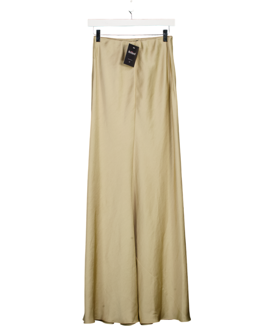 WILLOW Gaia Double Satin Fully Lined Luxury Skirt Champagne Beige UK 8