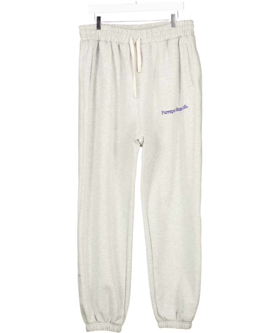PURESPORT Grey Embroidered Run Club Logo Joggers UK XXL