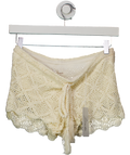 BAMBA SWIM Cream Crochet Knot Lagoon Shorts UK M/L