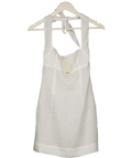MONDAY SWIMWEAR Montserrat Mini Dress - White Linen Szp UK XS