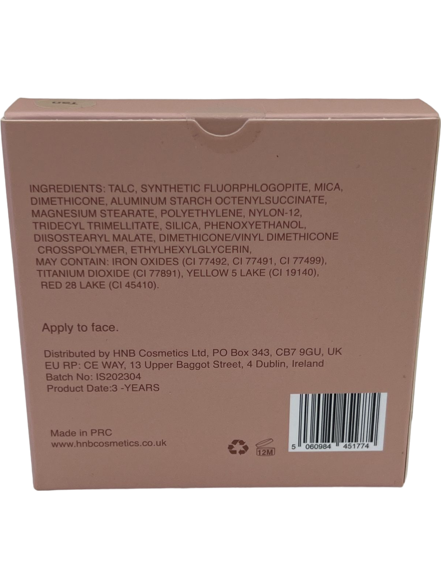 HNB Cosmetics Tan Silky Smooth Airbrush Filter Pressed Powder 8.5g