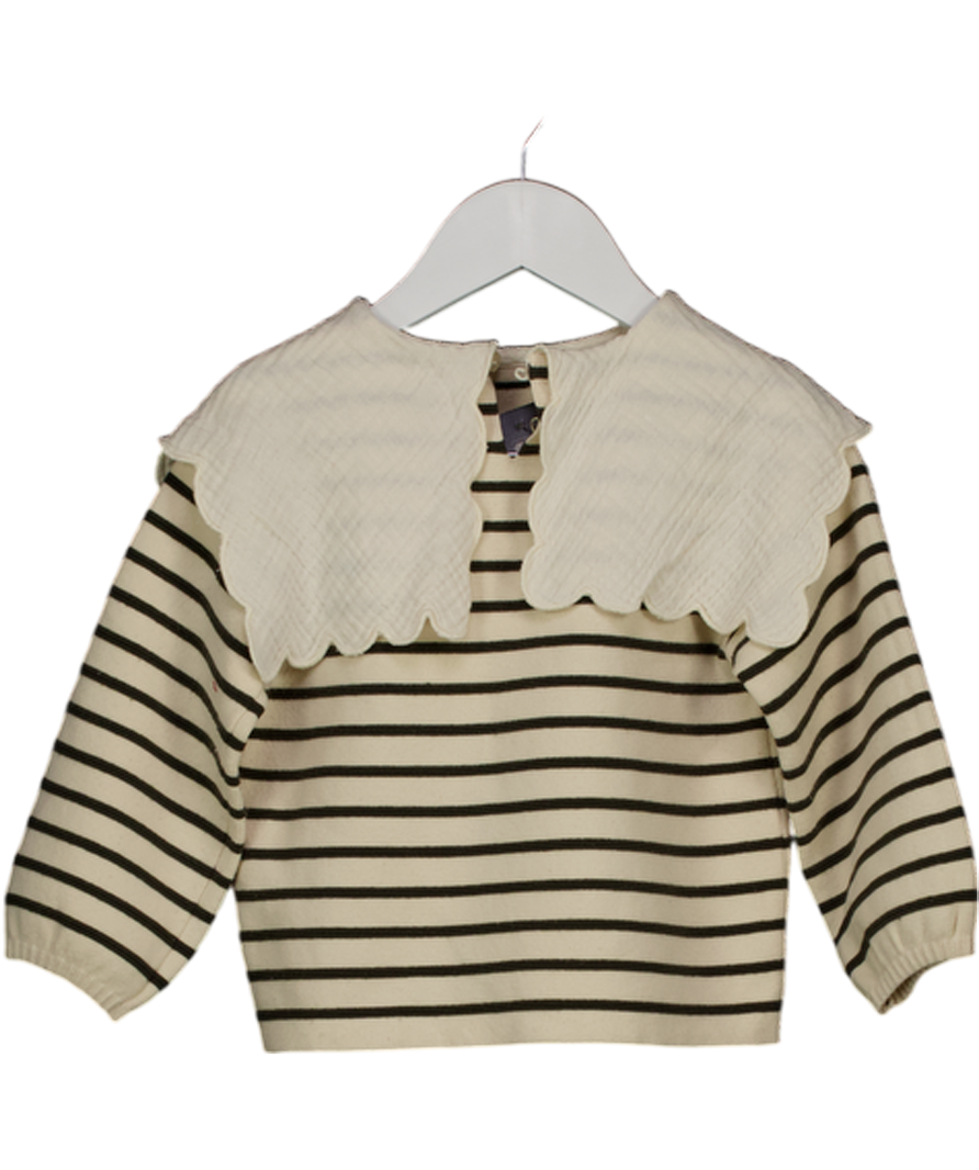 ZARA Cream Collar Strip Top 3 Years