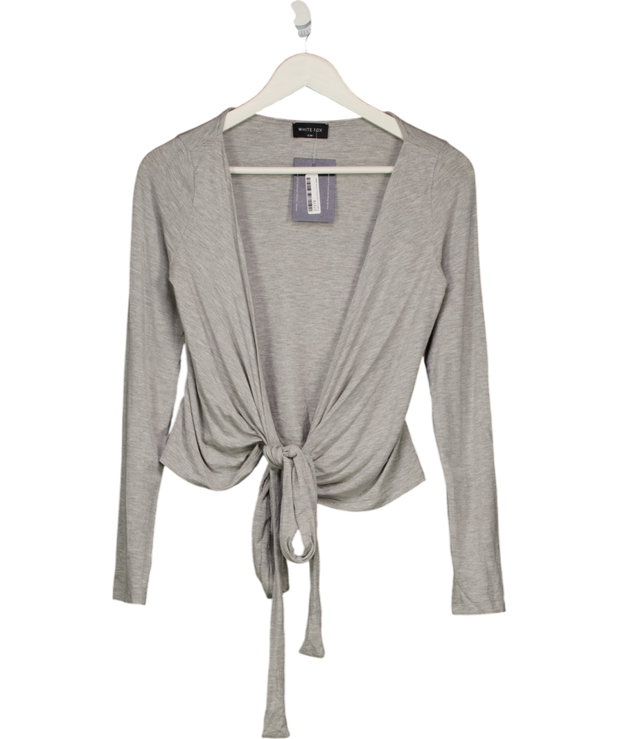 WHITE FOX Grey Modal Jersey Wrap Top / Cardigan UK S/M