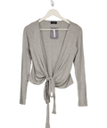 WHITE FOX Grey Modal Jersey Wrap Top / Cardigan UK S/M