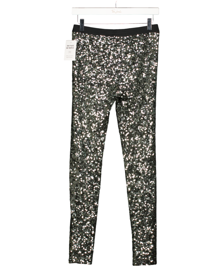 FRENCH CONNECTION Metallic Sequin Sparkle Leggings UK S