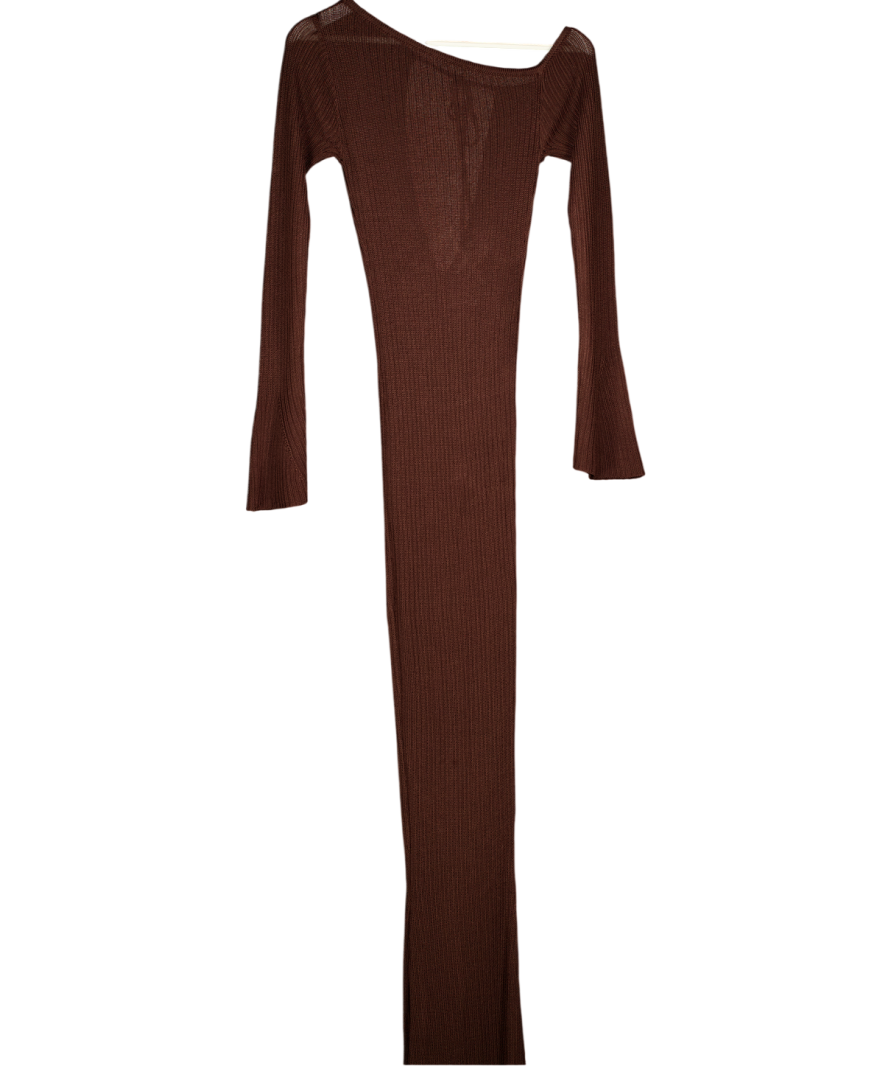 MURCI Brown Slouchy Knit Maxi Dress UK 8