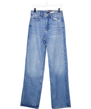 ZARA Blue Wide Leg High Waist Full Length Jeans UK 8