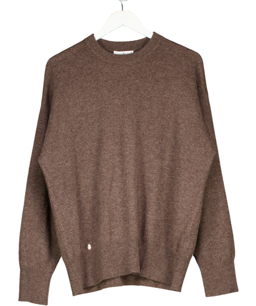 Lucy Nagle Brown Marl 100% Cashmere Crew Neck Jumper UK S/M