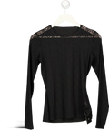 Marine Serre Black Mesh Flock Round Neck Top UK S