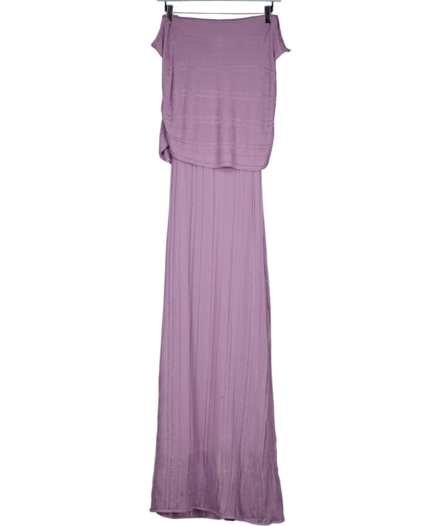 House of CB Purple Micah Orchid Ladder Knit Maxi Dress UK S