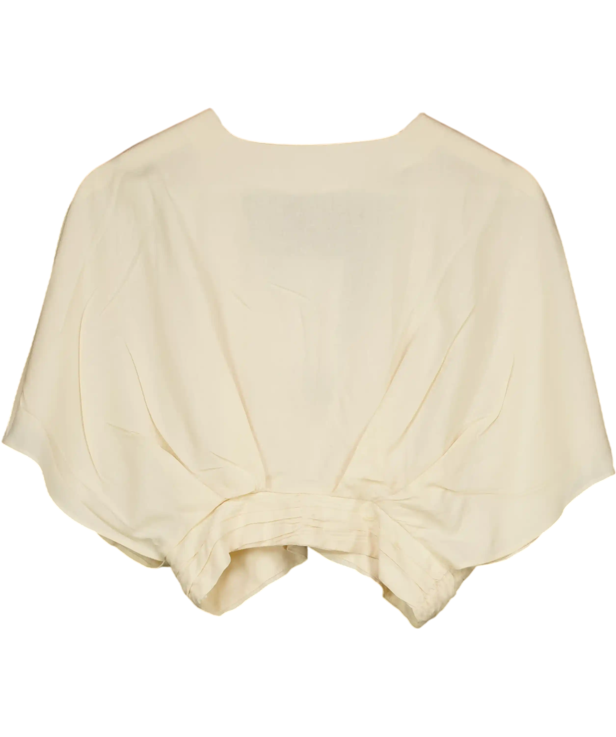 ZARA Cream Pleated Waist Detail Top UK S