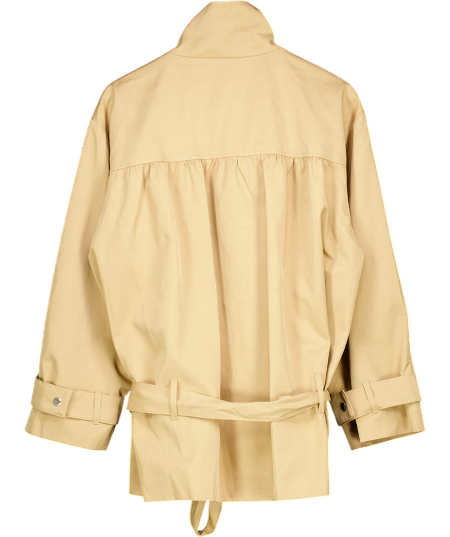 ASOS Beige Funnel Neck Belted Jacket UK S