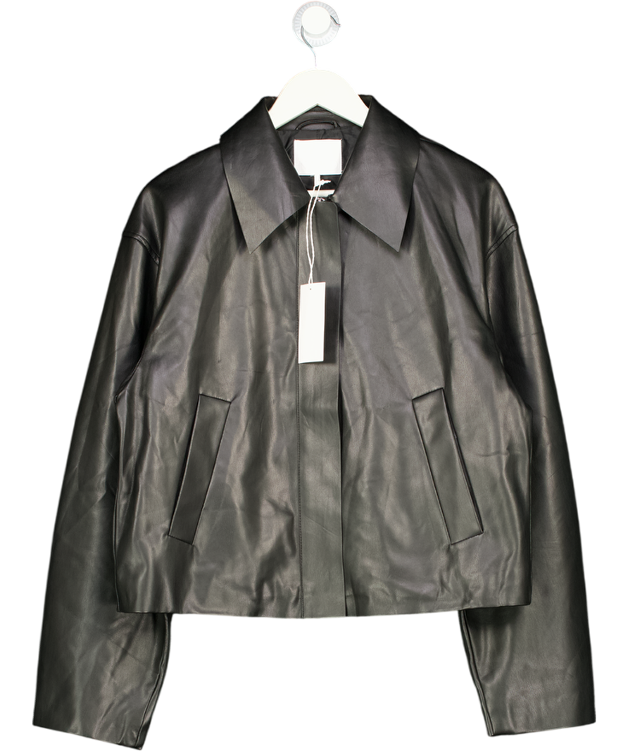 NA-KD X Katarina Krebs Black Short Faux Leather Jacket UK 8