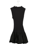 ZARA Black Ribbed Ballon Mini Dress UK S
