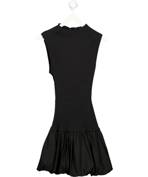 ZARA Black Ribbed Ballon Mini Dress UK S