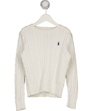 Polo Ralph Lauren White Cable Knit Jumper 8 Years