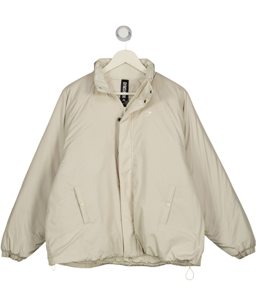 gymshark Beige Oversized Puffer Jacket UK XS