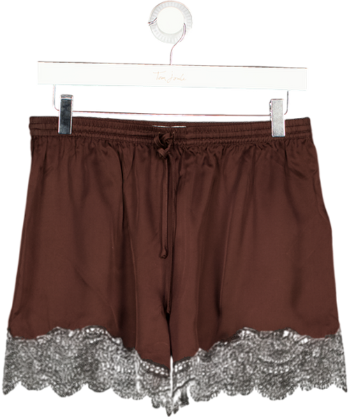 ALIGNE Chocolate Brown Linette Lace Trim Short UK 10