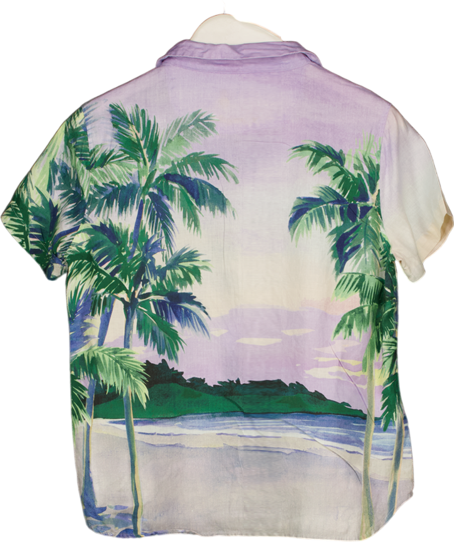 TOMMY BAHAMAS Multicoloured Palm Tree Print Linen Shirt UK S