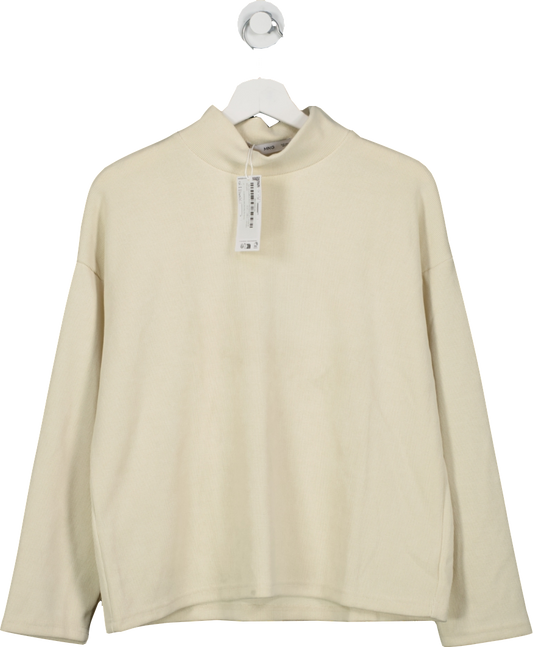 MANGO Cream Corduroy Perkins Neck Sweatshirt BNWT  UK S