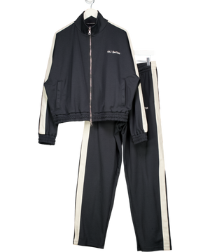 Cole Buxton 2-piece Black / Cream Stripe Straight-leg Jersey Track Pants & Jacket Set UK M/L