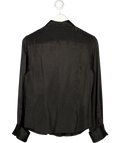 REMAIN Black Cupro Satin Shirt UK 8