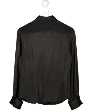 REMAIN Black Cupro Satin Shirt UK 8
