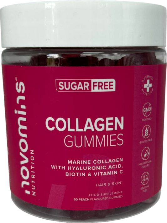 Novomins Collagen Sugar Free Peach Flavoured 60 Gummies
