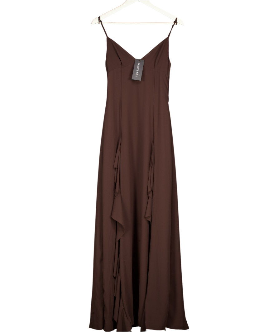 WHITE FOX Summer Solstice Maxi Dress Chocolate Brown UK S