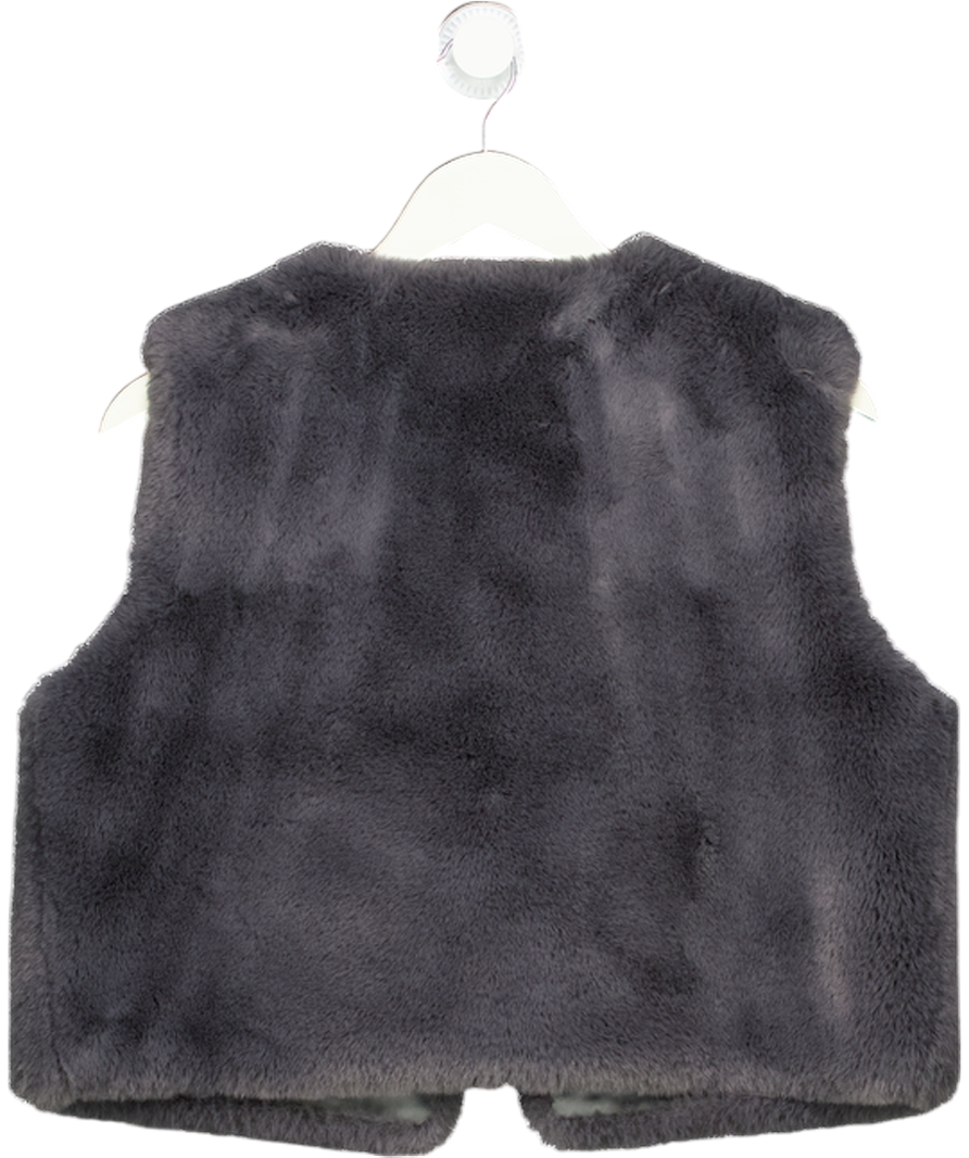 NOOKI LONDON Grey Luxury Faux Fur Gilet UK M
