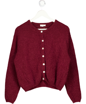 AMERICAN VINTAGE Burgundy Vitow Supersoft  Round-neck Alpaca-blend Cardigan UK S