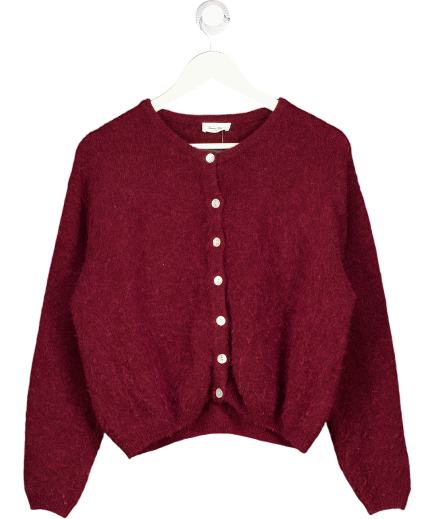 AMERICAN VINTAGE Burgundy Red  Vitow Supersoft  Round-neck Alpaca-blend Cardigan UK S