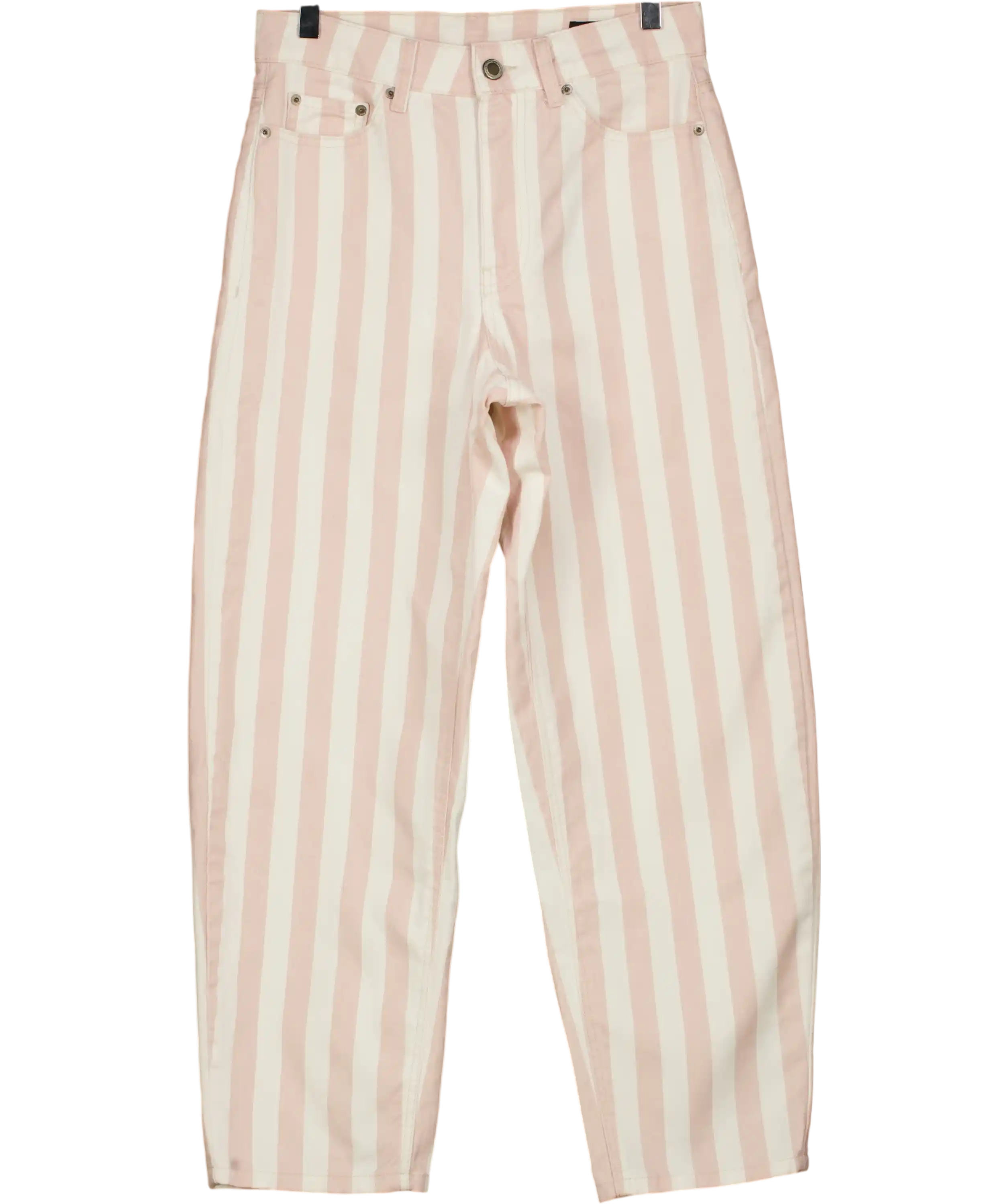 ZARA Pink Collection Tapered Mid-waist Striped Jeans UK 6