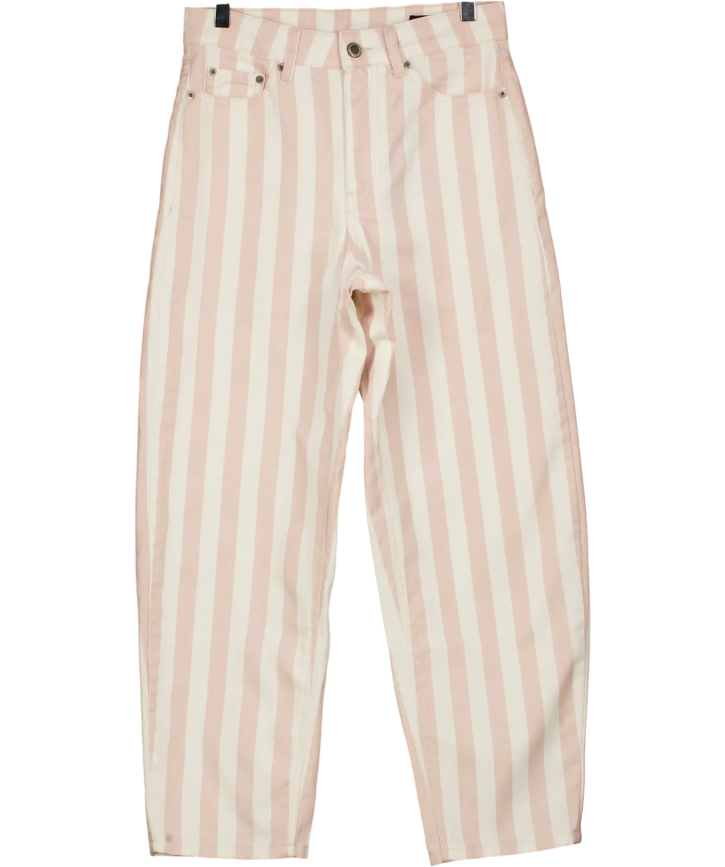 ZARA Pink Collection Tapered Mid-waist Striped Jeans UK 6