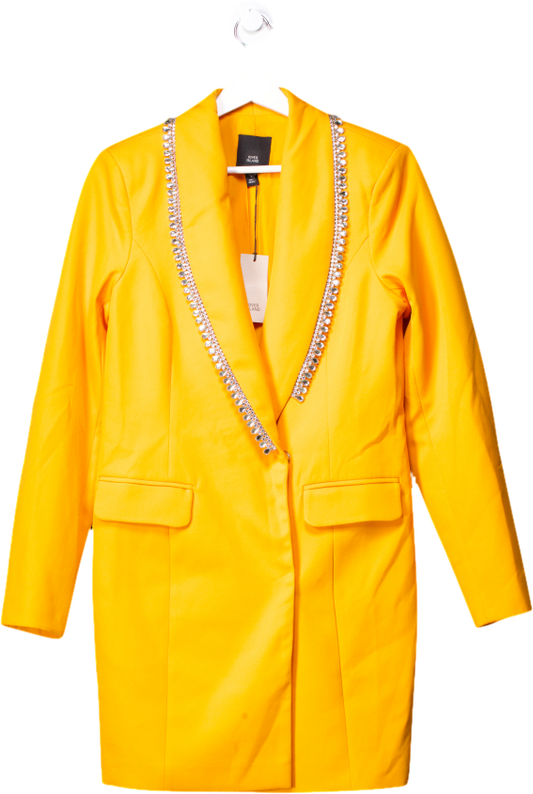 River Island Orange Diamante Trim Blazer Dress UK 8