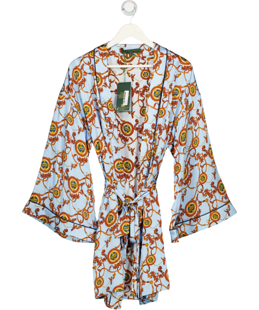 Holland Cooper Silk Dressing Gown - Sky Blue UK XS