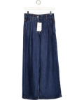 REISS Blue Raymond Petite Double Pleat Wide Leg Jeans W25