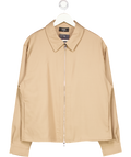 Icon Amsterdam Brown Collared Cropped Zip Up Overshirt UK M
