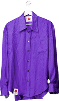 Art dealer Purple 100% Silk Leopard Jacquard Shirt UK S