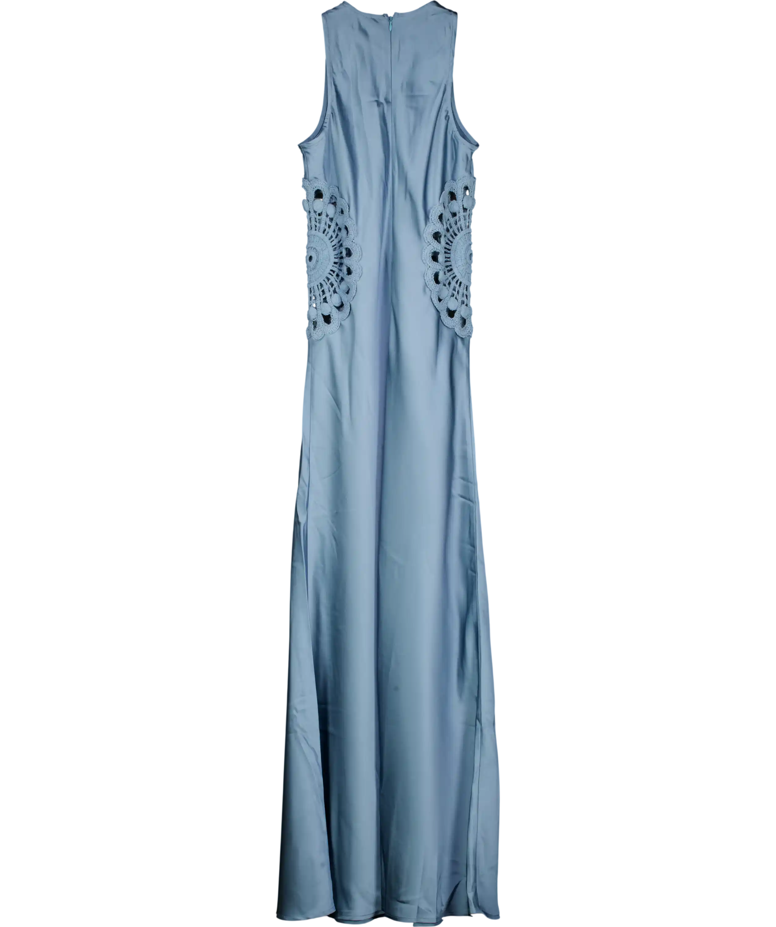 4th & Reckless Blue Aver Satin Maxi Dress UK 8