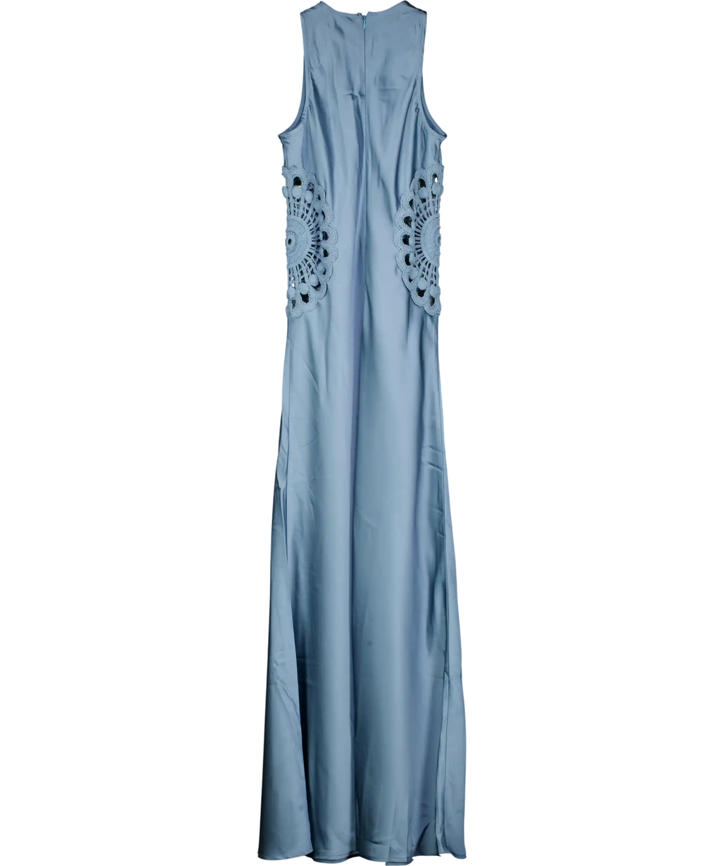 4th & Reckless Blue Aver Satin Maxi Dress UK 8