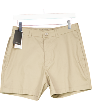 Autograph Beige Regular Fit Super Lightweight Chino Shorts W32