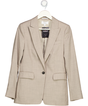 REISS Beige Emily Wool Blend Tailored Blazer UK 10