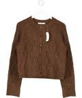 Abercrombie & Fitch Brown Cable-knit Crew Cardigan UK M