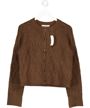 Abercrombie & Fitch Brown Cable-knit Crew Cardigan UK M
