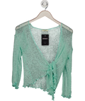 IKAT Green Ikat Cobweb Knit Cardigan One Size