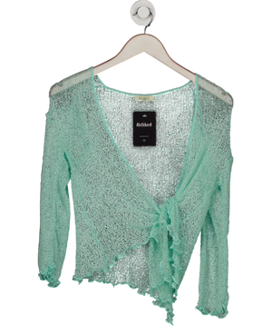 IKAT Green Ikat Cobweb Knit Cardigan One Size