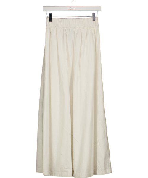 Abercrombie & Fitch White Linen Blend Split Midi Skirt UK XS