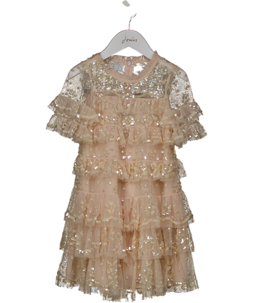 Needle & Thread Cream Eloise Embellished Ruffled Occasion Dress 3 Years