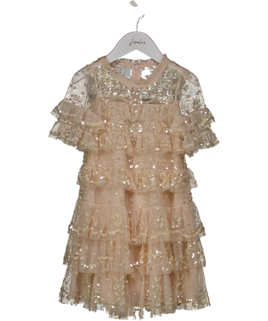 Needle & Thread Cream Eloise Embellished Ruffled Occasion Dress 3 Years